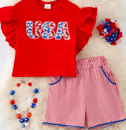 Sequin USA Shirt and Short set