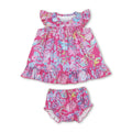 Hot Pink Watercolor Tunic and Bloomer Set