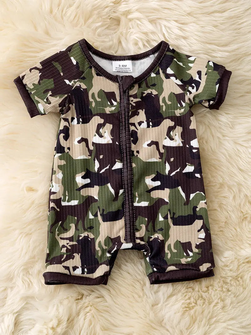 Camo Zip up Romper