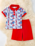 Route 66 boys patriotic two piece set